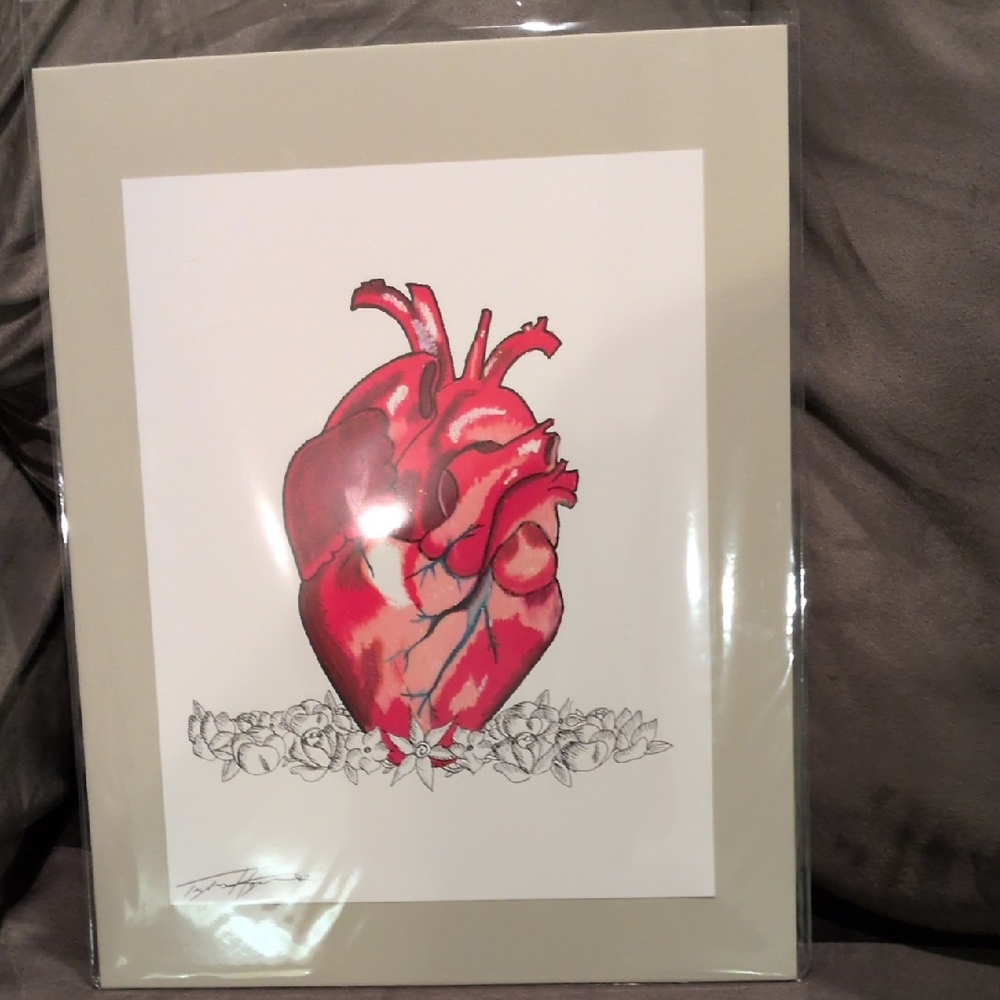 Red Anatomical Heart Art Print